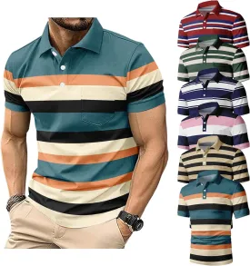 6 Pack Mens Polo Shirt Short Sleeve Sports Golf Tennis T-Shirt Moisture-Wicking Summer Shirts for Work Casual Athletic