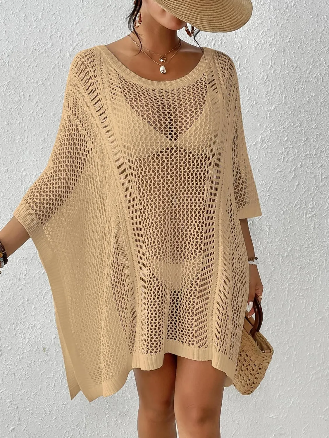 Bsubseach Women's Swimwear Cover Ups for Bathing Suit Crochet Swimsuit Coverup Knit Beach Dresses Vacation Outfits
