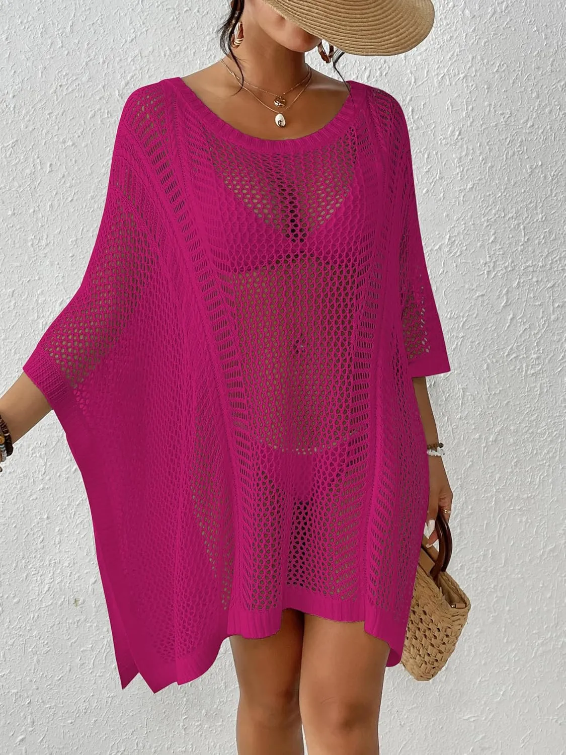 Bsubseach Women's Swimwear Cover Ups for Bathing Suit Crochet Swimsuit Coverup Knit Beach Dresses Vacation Outfits