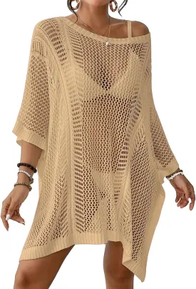 Bsubseach Women's Swimwear Cover Ups for Bathing Suit Crochet Swimsuit Coverup Knit Beach Dresses Vacation Outfits