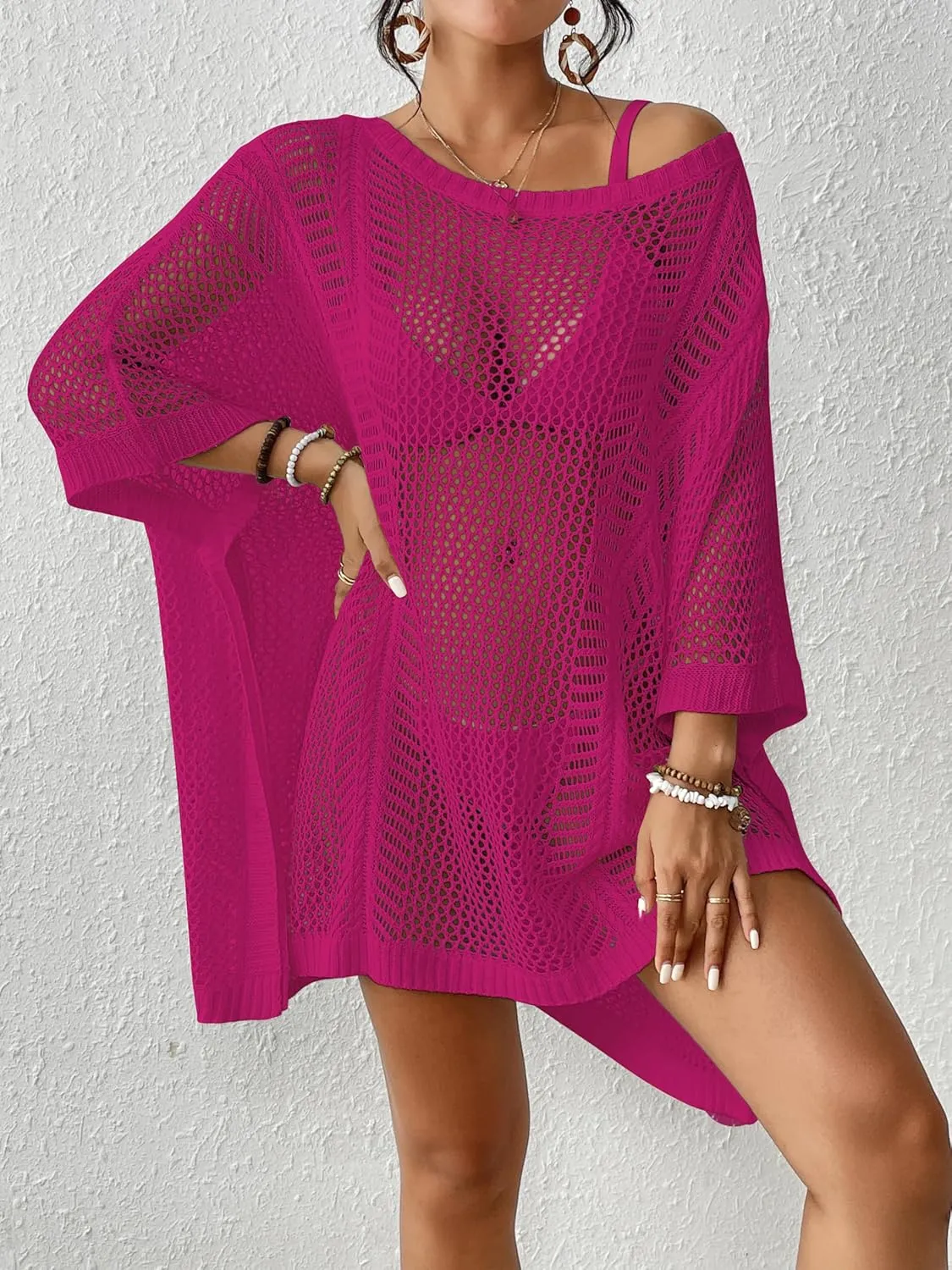 Bsubseach Women's Swimwear Cover Ups for Bathing Suit Crochet Swimsuit Coverup Knit Beach Dresses Vacation Outfits