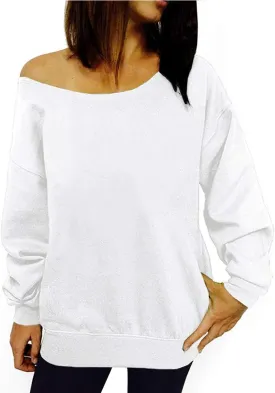 Dutebare Women Off Shoulder Sweatshirt Slouchy Shirt Long Sleeve Pullover Tops