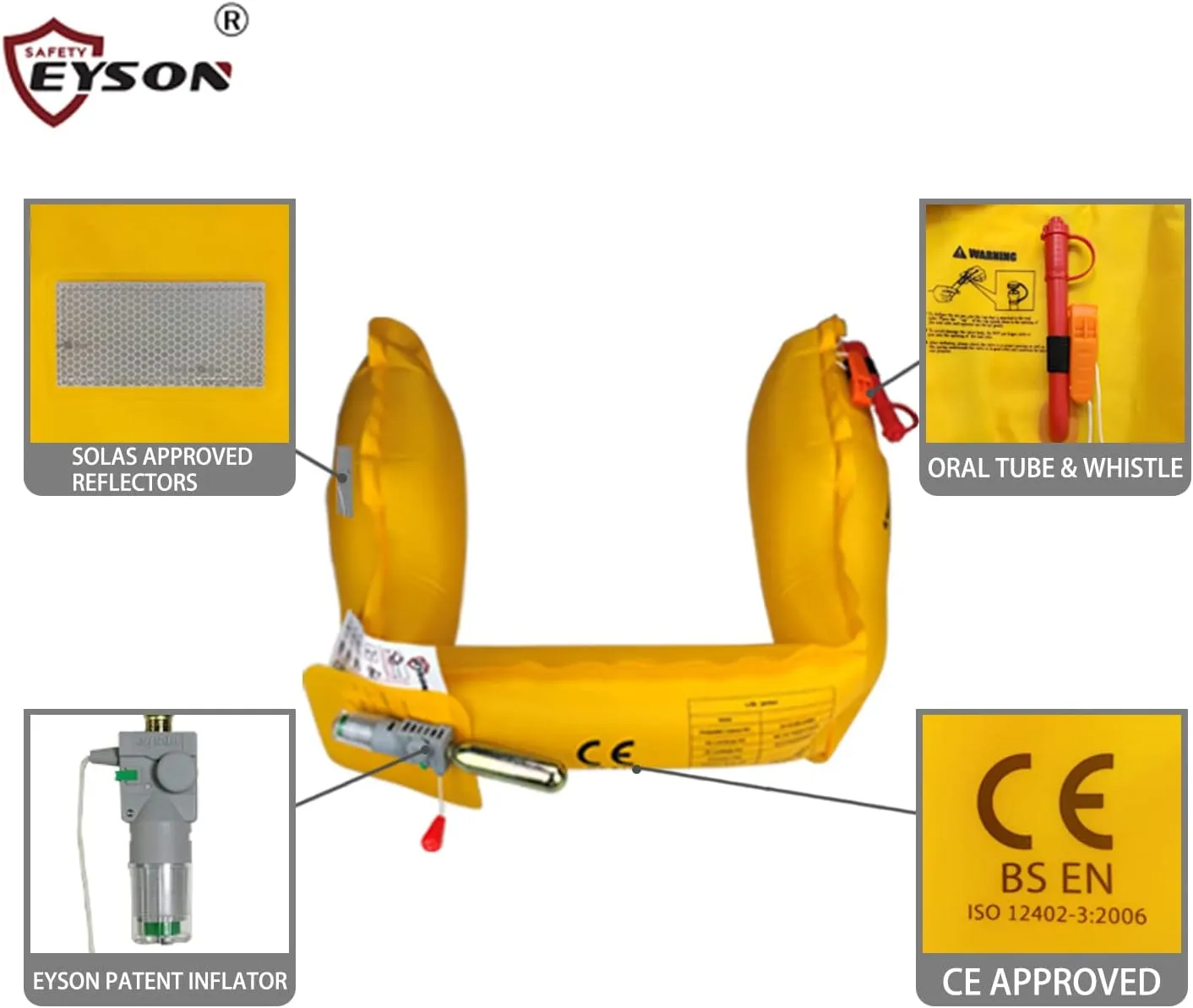 Eyson Inflatable Life Jacket Life Vest Life Ring Belt Pack Waist Bag Automatic