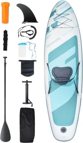 Happybuy 10' x 33"x 6" Inflatable Paddle Board, SUP with Removable Kayak Seat, Accessories, Pump, Backpack, for Youth & Adults