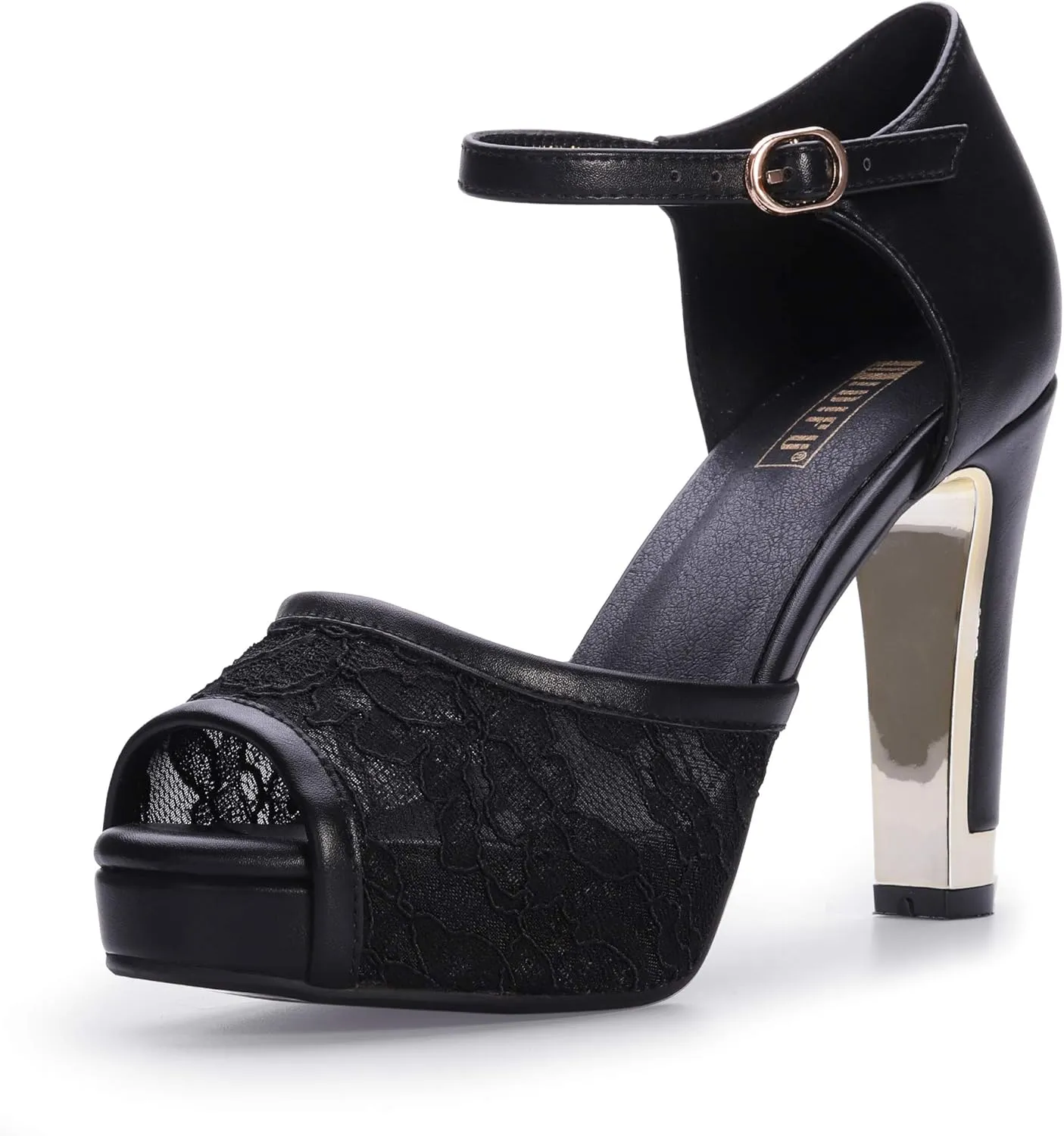 IDIFU Women's IN4 Mary Platform Chunky High Heels Sandals Peep Toe Dress Wedding Bridal Shoes For Women Bride Bridesmaid