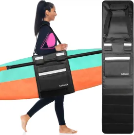LuBanSir Surfboard Bag, Surfboard Travel Bag for Outdoor Fit Carrying 5'0, 5'6, 6'0, 6'6, 7'0, 7'6, 8'0, 8'6, 9'0, 9'6, 10'0 Shortboard, Longboard and Hybrid, 14.2in x 5.05ft