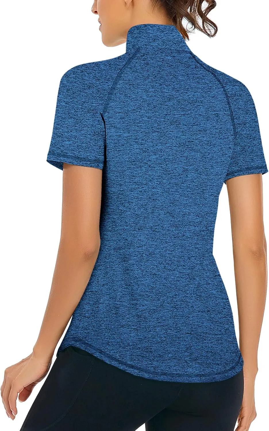 LURANEE Women's Short Sleeve Moisture Wicking Athletic Shirts Quarter Zip Pullover