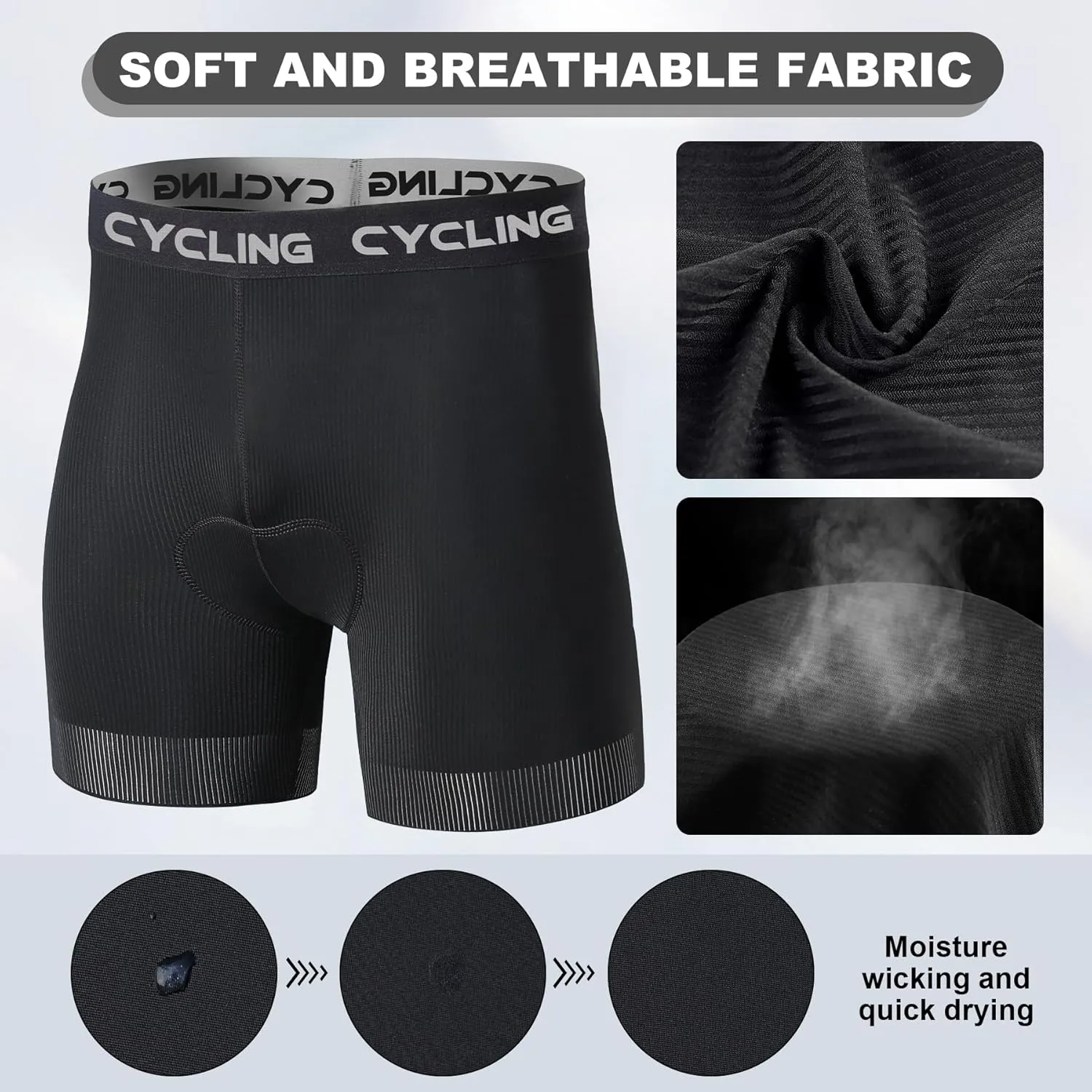 Men's 5D Padded Underwear Bike Shorts Cycling Pants MTB Biking Shorts for Men with Liner