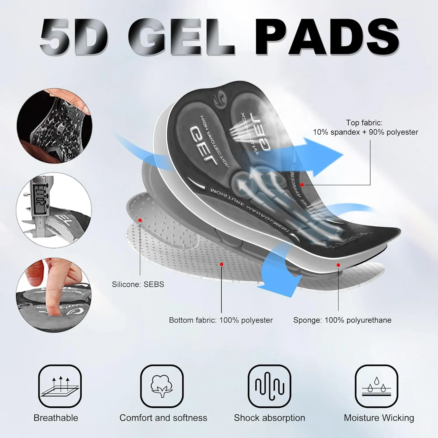 Men's 5D Padded Underwear Bike Shorts Cycling Pants MTB Biking Shorts for Men with Liner