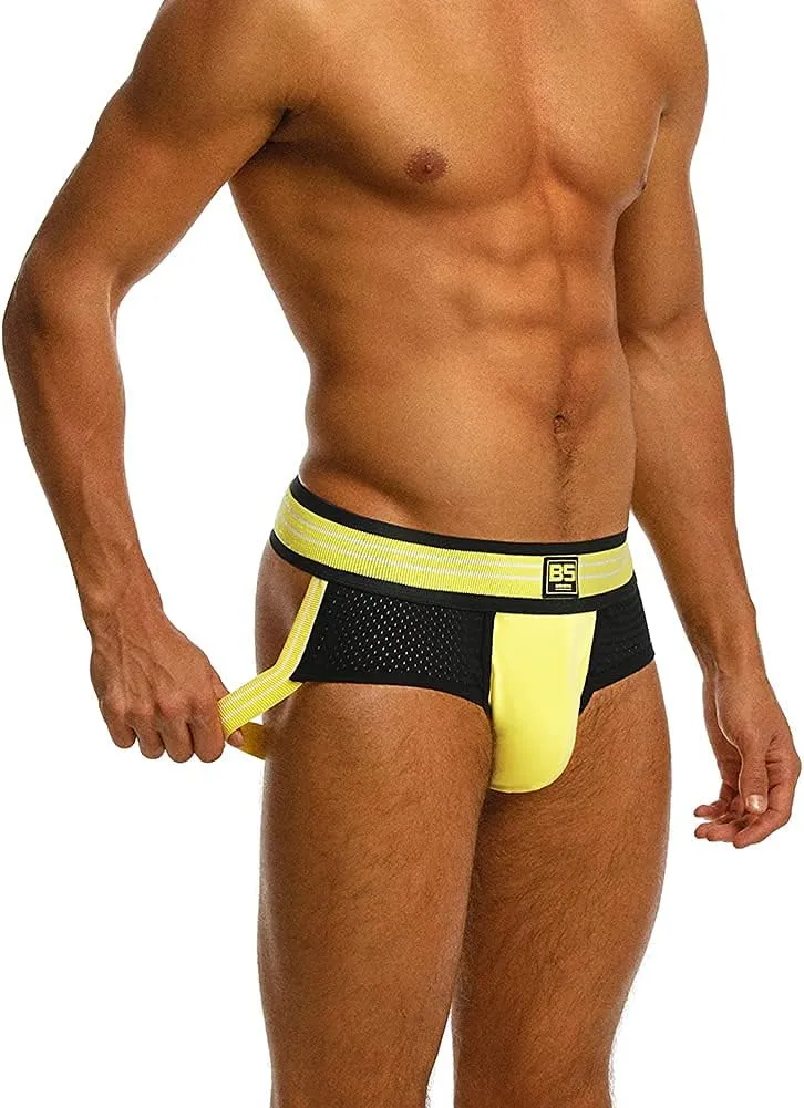 Men's Athletic Supporters Jockstrap 4-Pack Cotton Wide Waistband Active Underwear