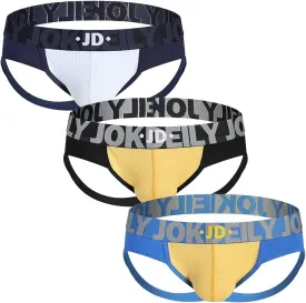 Men's Athletic Supporters Jockstrap 4-Pack Cotton Wide Waistband Active Underwear