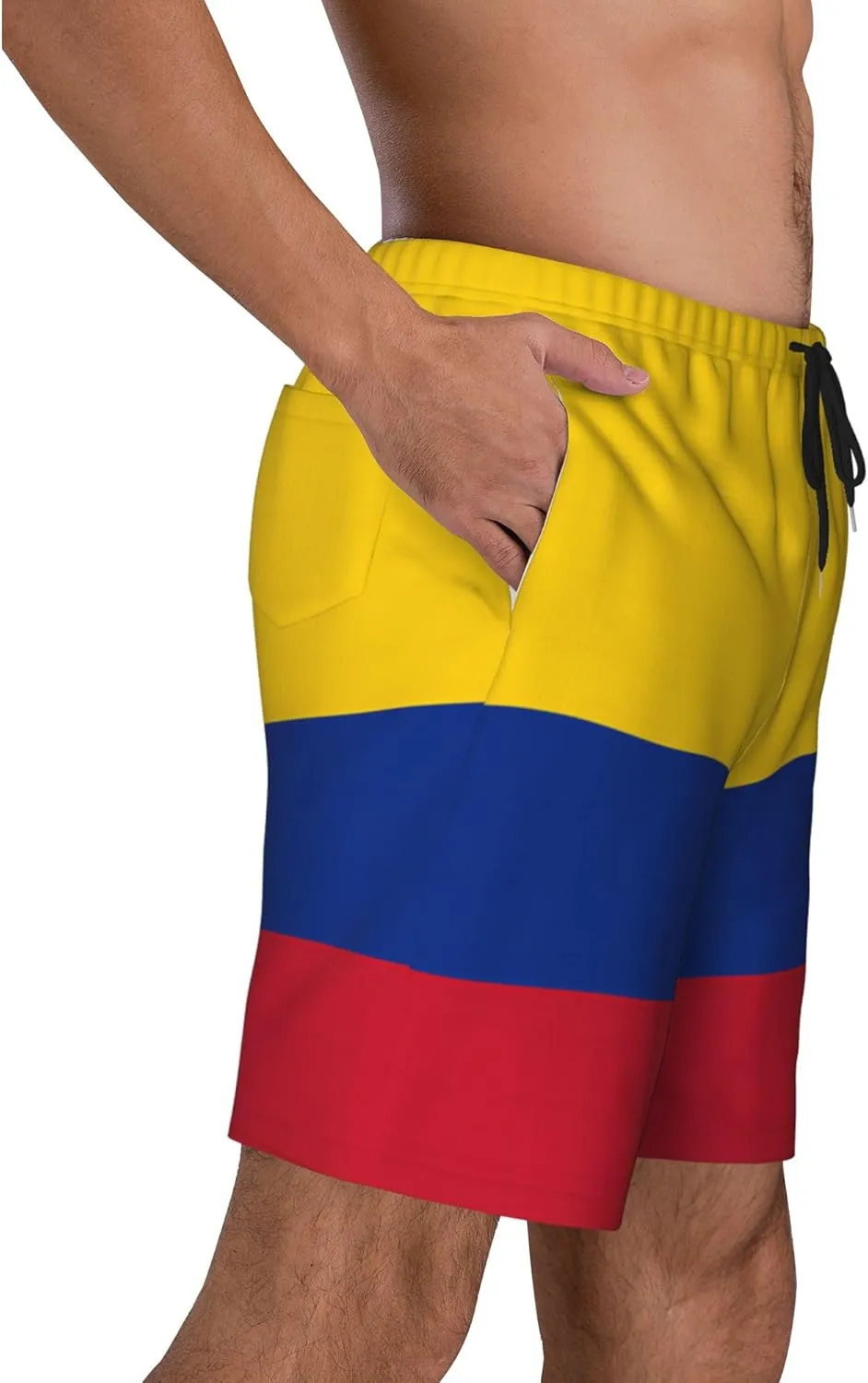 Mens Jamaica Swim Trunks Jamaican Flag Trunk Beach Shorts Quick Dry Board Shorts Summer Party Shorts Pockets Mesh