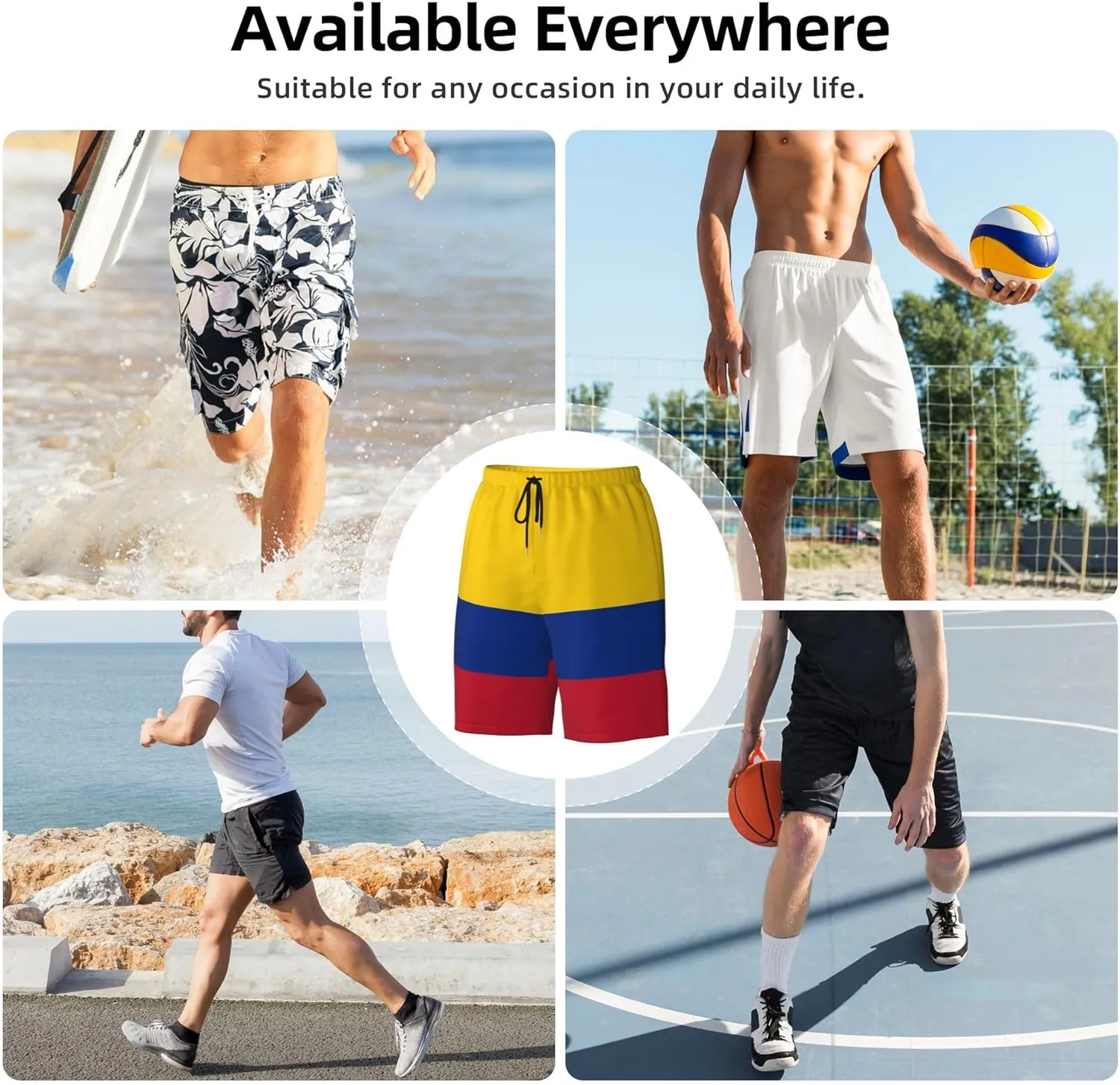 Mens Jamaica Swim Trunks Jamaican Flag Trunk Beach Shorts Quick Dry Board Shorts Summer Party Shorts Pockets Mesh