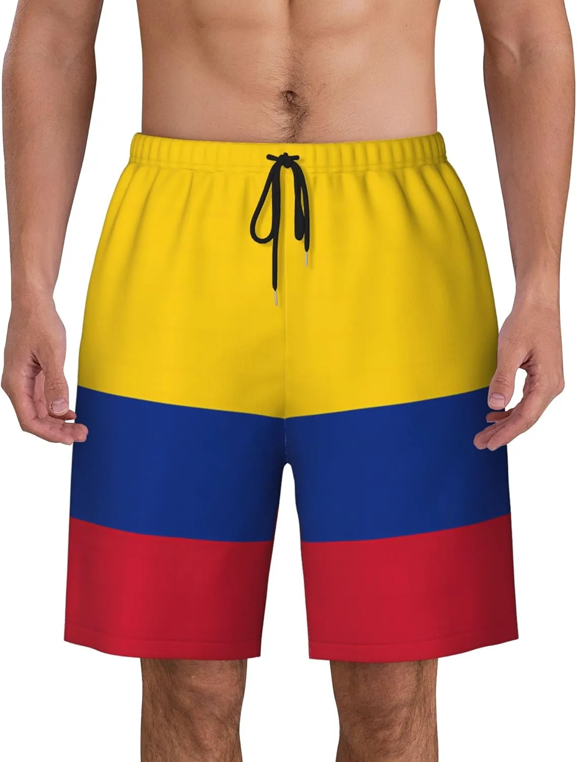 Mens Jamaica Swim Trunks Jamaican Flag Trunk Beach Shorts Quick Dry Board Shorts Summer Party Shorts Pockets Mesh