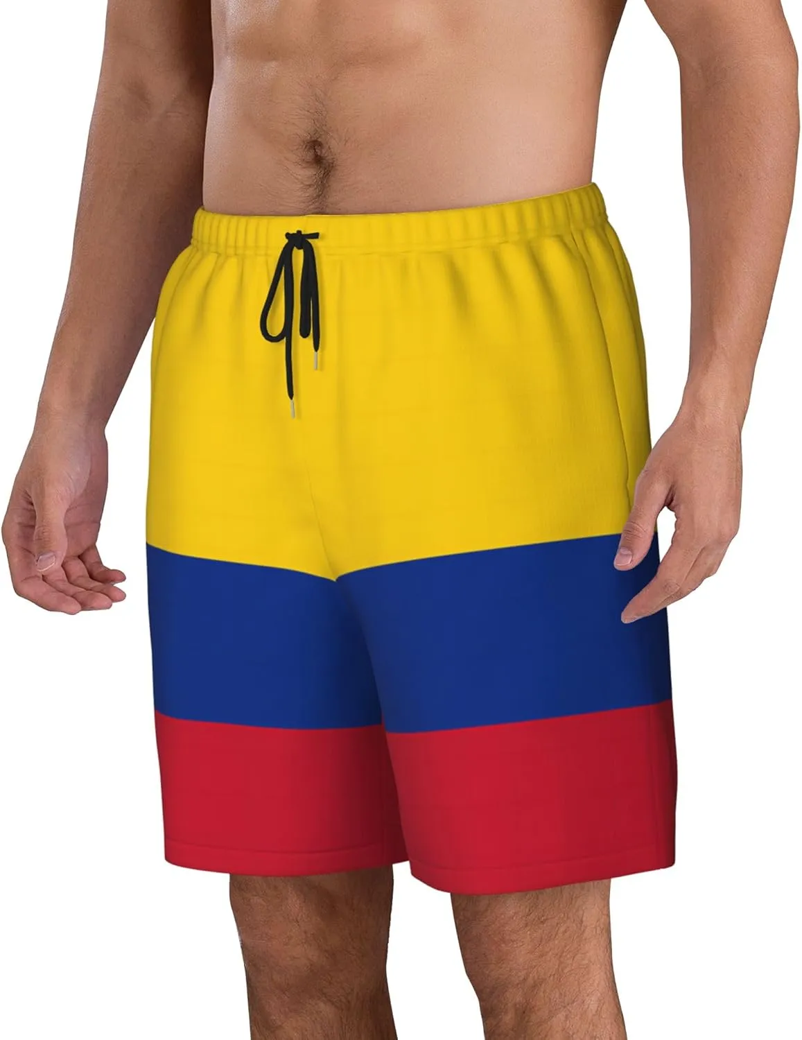 Mens Jamaica Swim Trunks Jamaican Flag Trunk Beach Shorts Quick Dry Board Shorts Summer Party Shorts Pockets Mesh