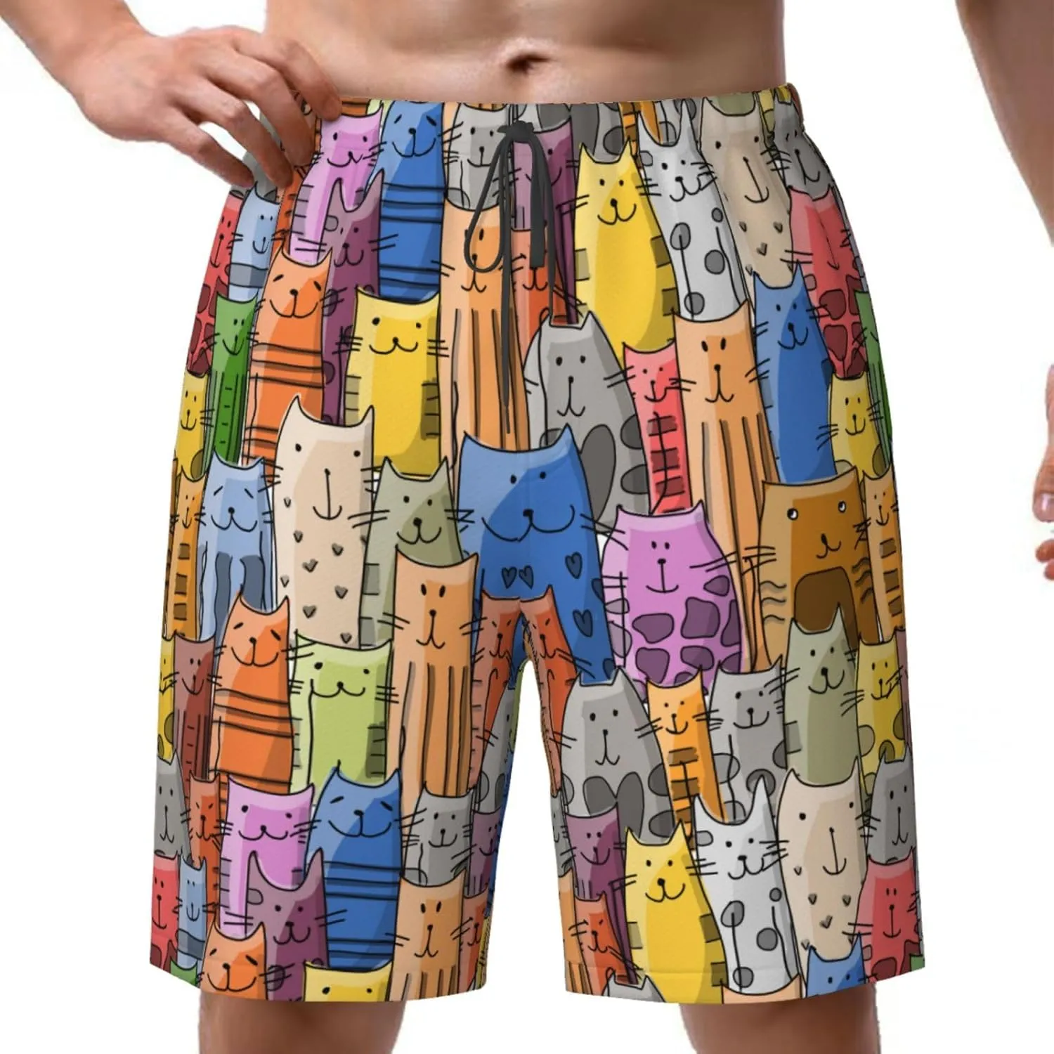 Mens Swim Trunks Quick Dry Board Shorts Funny Beach Shorts Swimwear Bathing Suits