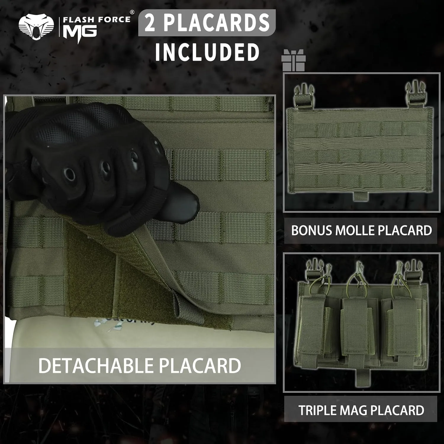 MGFLASHFORCE Tactical Vest Molle Airsoft Vest for Men