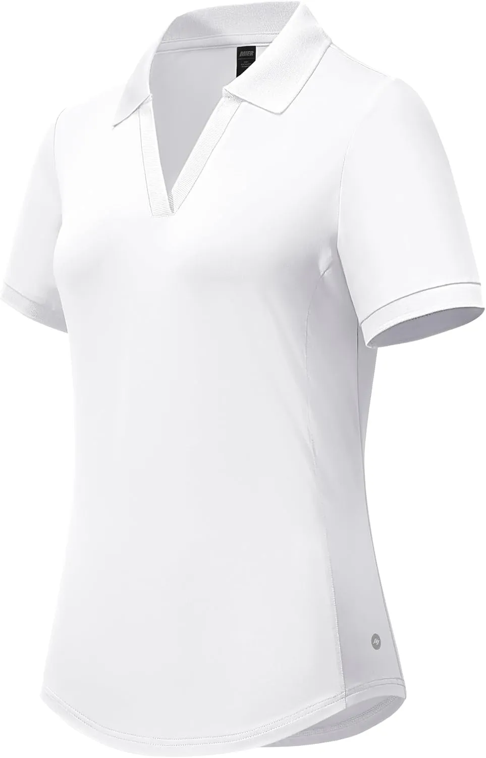 MIER V-Neck Polo Shirts for Women Short Sleeve UPF 50  Sun Protection Golf Tennis Active Stretch Collared Shirt Tops, Dry Fit