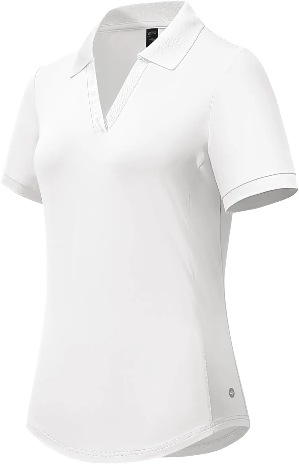MIER V-Neck Polo Shirts for Women Short Sleeve UPF 50  Sun Protection Golf Tennis Active Stretch Collared Shirt Tops, Dry Fit