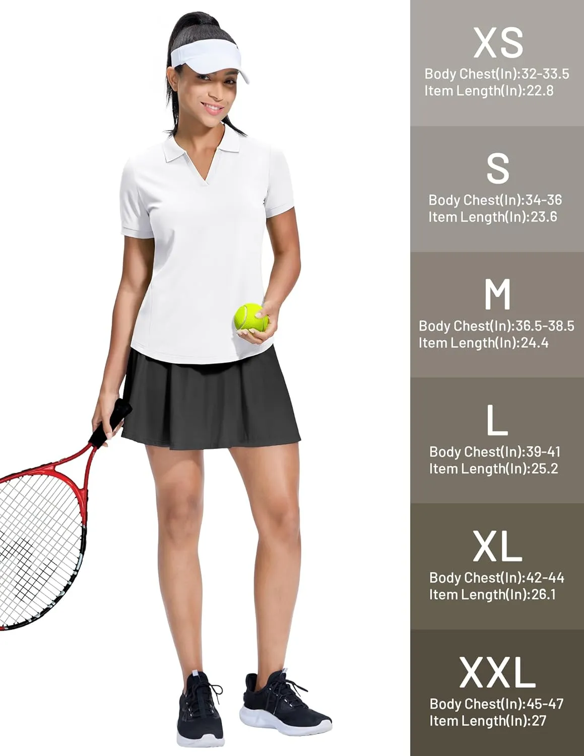 MIER V-Neck Polo Shirts for Women Short Sleeve UPF 50  Sun Protection Golf Tennis Active Stretch Collared Shirt Tops, Dry Fit