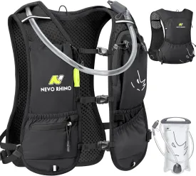N NEVO RHINO Running Vest, Hydration Running Water Vest 5L with 1.5L Water Bladder Bag, Lightweight Hydration Pack Water Backpack Multi-Pocket for Hiking Race Trail Marathon for Women Men