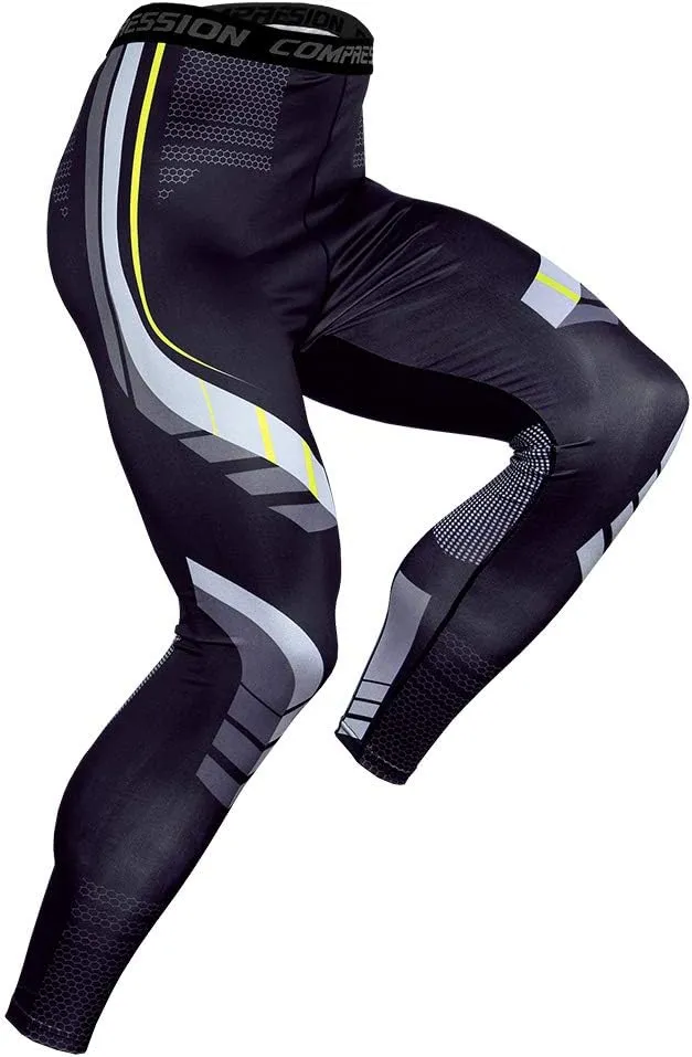 OEBLD Compression Pants Men UV Blocking Running Tights 1 or 2 Pack Gym Yoga Leggings for Athletic Workout