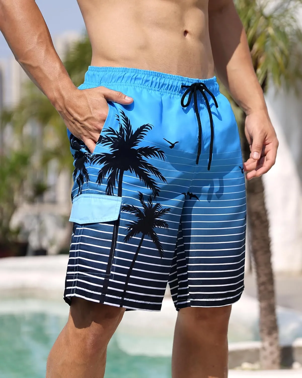 OlyPegic Mens Swim Trunks 9 Inch Quick Dry Board Shorts Mens Bathing Suit Beach Swimwear Mesh Lining with Zipper Pock