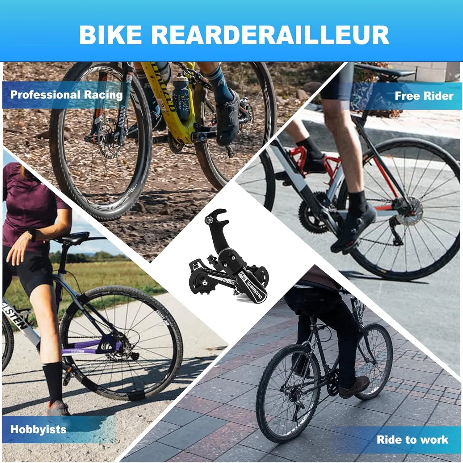 RD-TY21B 6/7 Speed Derailleur - Direct/Hanger Mount for Mountain, Tricycle, Commuter, Cruiser Bikes