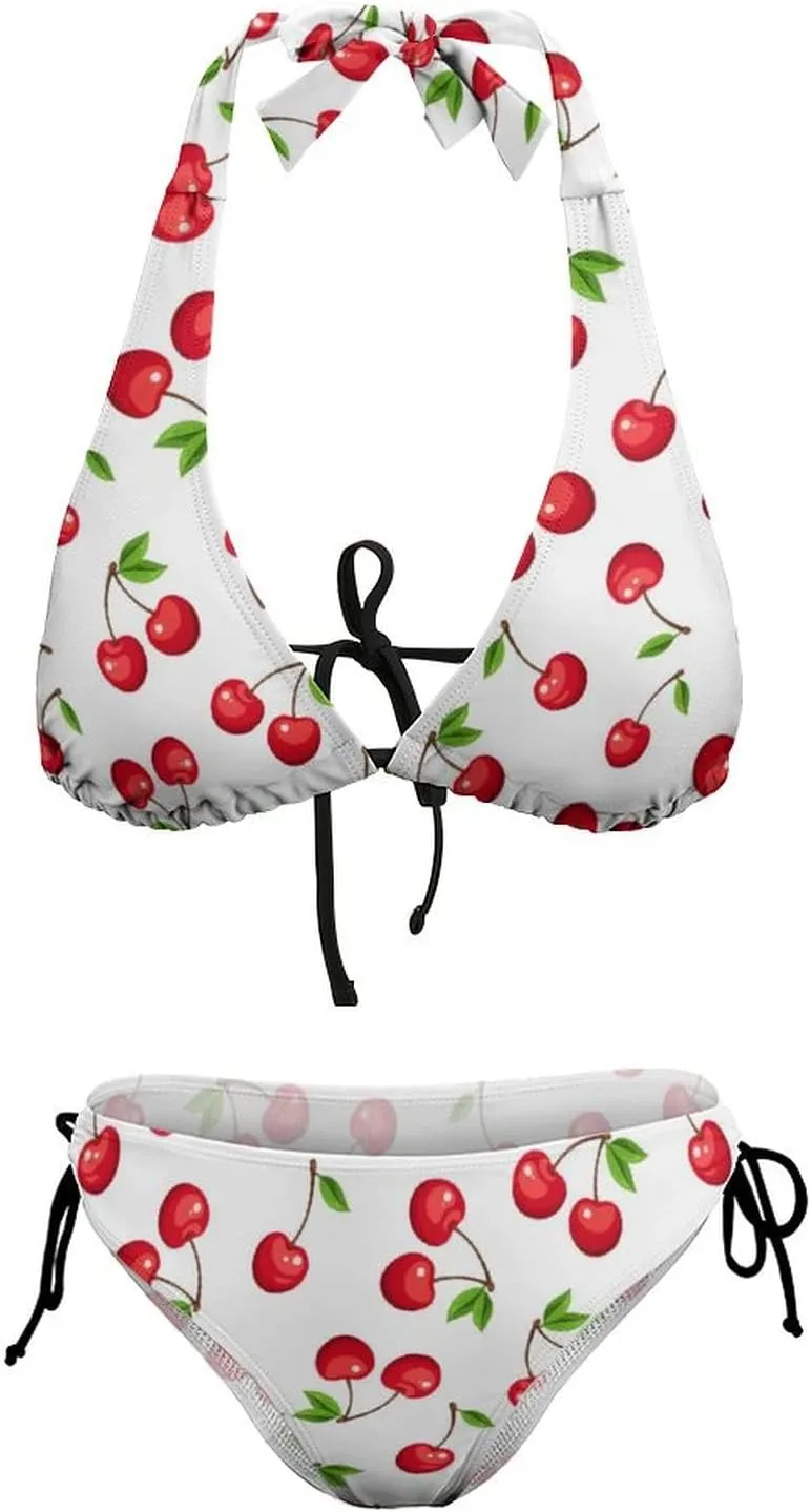 Women's 2 Piece Bikini Sets Swimsuit Bathing Suits Triangle Halter High Cut Bikini Fashion Novelty Swimwear
