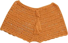Women's Crochet Cover Up Shorts Hollow Out Knit Bathing Suit Crochet Beach Shorts Coverup Bottom